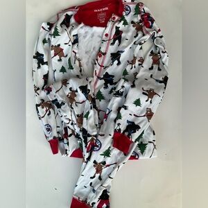 Little Blue House size 10 Cozy Bear and Moose Print Onesie Pajamas